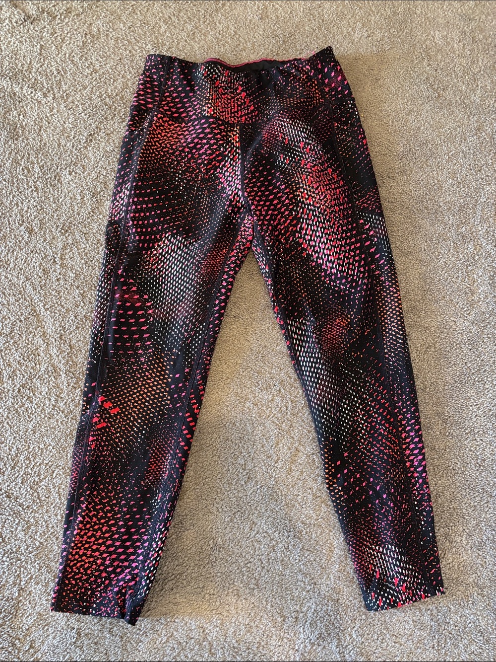 Calvin Klein Performance Black Leggings with Pink Dot Print